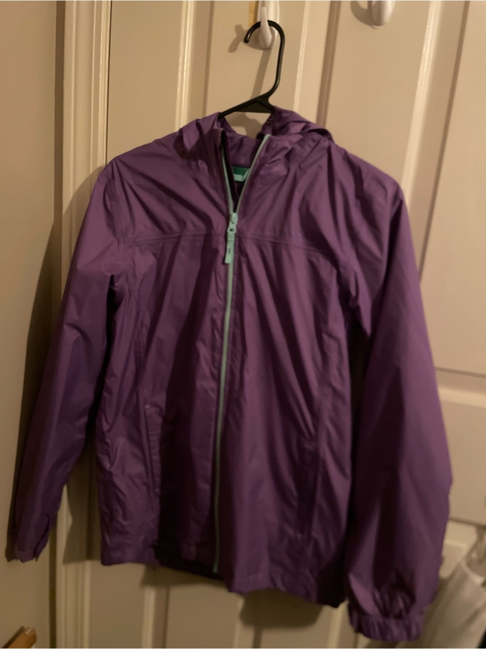 Lightweight Purple Hooded Rain Jacket